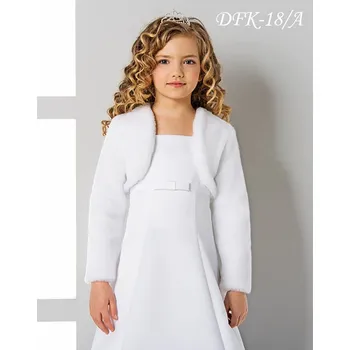 Dívčí šaty Dětské plyšové svatební bolerko s dlouhým rukávem DFK-18/A Barva: ivory, Vybraná velikost: velikost 158