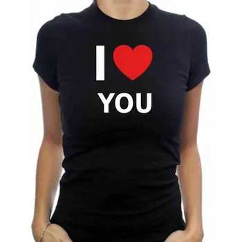 dámské tričko I LOVE YOU Černá L