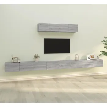Obývací stěna vidaXL 6dílný set TV skříněk kompozitní dřevo [3114611] Barva: šedá sonoma