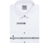 Pánská košile AMJ z lyocellu, bílá vzorovaná, VDE1345, dlouhý rukáv, vel. 46
