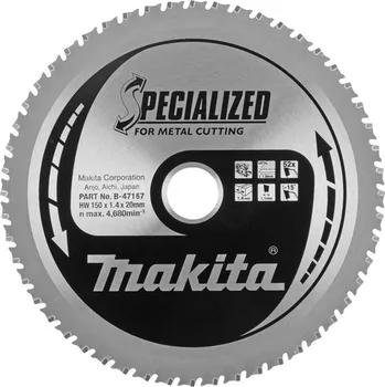 Pilový kotouč MAKITA B-47042 pilový kotouč 150x20mm TCT 52Z tenký kov=oldB-47008 =B-47167 free_store_pickup