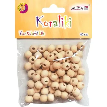 Dětské navlékací korálky Aliga Dřevěné korálky 10 mm 80 ks