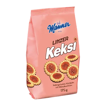 MANNER linecké koláčky 175 g (Sušenky plněné rybízem a máčené v čokoládě)