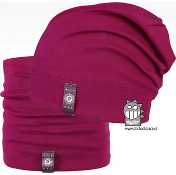 Čepice Bavlněná čepice a nákrčník Dráče - Alan 06, fialová Barva: Fialová, Velikost: 52-54