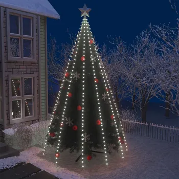 Vánoční osvětlení Světýlka na stromeček kruh dovnitř i ven 500 cm 500 LED studená bílá