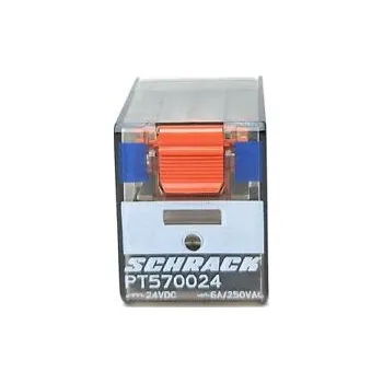 Stykač Schrack spínací / rozpínací relé bez blokování 4PDT zásuvné 24V DC PT