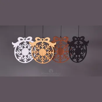 Vánoční ozdoba WoodenPuzzle.cz Dřevěná ozdoba kulatá - Vločka II. Barva: Dubová lazura