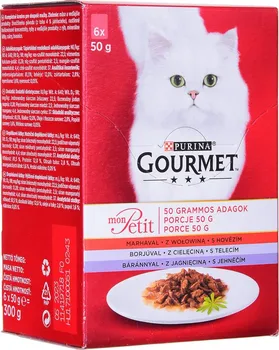 Krmivo pro kočku Purina Gourmet Mon Petit Adult kapsička Beef/Veal/Lamb 6x 50 g