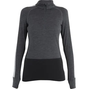 Pánské tričko ICEBREAKER Wmns Merino ZoneKnit 200 LS Half Zip, Jet Heather/Black/Metro H velikost: S