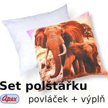 Povlak na polštářek Apex® produktová řada 3D 3D povláček na polštářek Apex - Slon - set Polštářek s výplní + Povláček