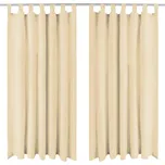 Mikrosaténový závěs s poutky béžový 2x…