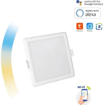 LED panel Wi-fi Smart vestavné LED svítidlo čtverec 6W CCT+DIM, Tuya