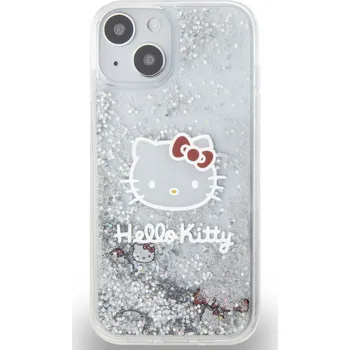 Pouzdro na mobilní telefon Hello Kitty Liquid Head Logo kryt se třpytkami pro iPhone 15
