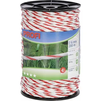 Ohradník Lanko pro elektrický ohradník PROFI 200 m 6 mm bílá/červená