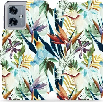 Pouzdro na mobilní telefon Flipové pouzdro Mobiwear - Motorola Moto G54 5G / Moto G54 5G Power Edition - M071P Flóra (Knížkové flip pouzdro, obal, kryt na mobil Motorola Moto G54 5G / Moto G54 5G Power Edition - M071P Flóra, materiál Umělá kůže + TPU - ochrana 360°, stojánek,)
