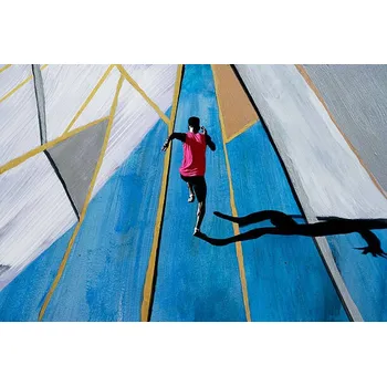 Plakát Plakát, Obraz - Male athlete sprinting, shot from above, Klaus Vedfelt