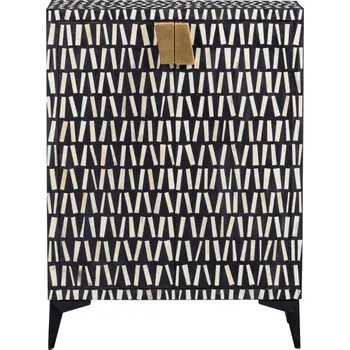 Komoda WOOOD Černobílá vzorovaná komoda Maia 81 x 43 cm