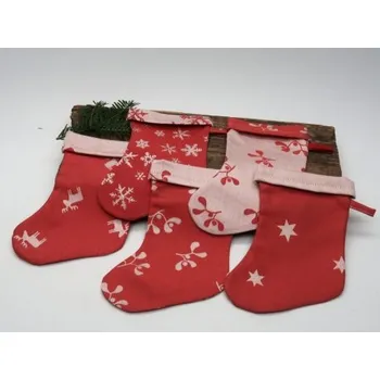 Vánoční dekorace Vánoční botička malá - červená, Varianta sob - líc tmavá