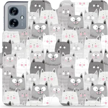 Pouzdro na mobilní telefon Flipové pouzdro Mobiwear - Motorola Moto G54 5G / Moto G54 5G Power Edition - M099P Kočičky (Knížkové flip pouzdro, obal, kryt na mobil Motorola Moto G54 5G / Moto G54 5G Power Edition - M099P Kočičky, materiál Umělá kůže + TPU - ochrana 360°, stojánek,)