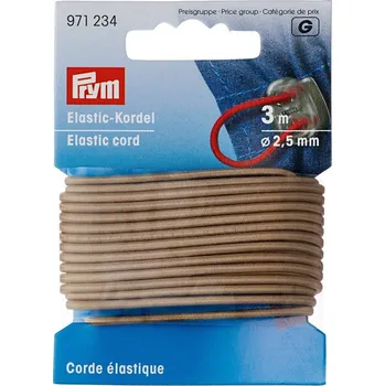 PRYM Elastická šňůrka, 2,5 mm, béžová, 3 m