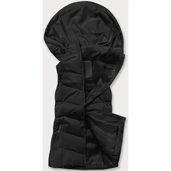 Dámská vesta Černá dámská péřová vesta s kapucí (5M720-392) odstíny černé L (40)