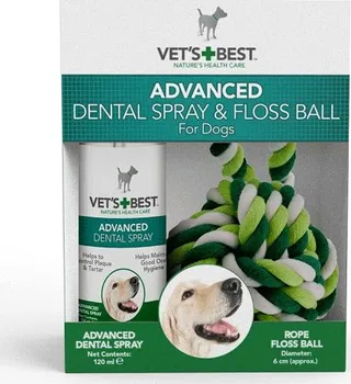 Péče o psí chrup Vet's Best Dentální sprej a lano pro psy 120 ml