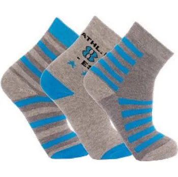 CNB BERLIN sada 3 párů termo ponožky DE 54862 teplé šedé s modrou 3 páry velikosti ponožek: 20-22 ( EUR vel. 31-34)