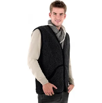 Dámská vesta Pánská vesta z ovčí vlny Carpathian 3XL černá, Barevné varianty Černá, Velikosti XXXL 200-100-00057