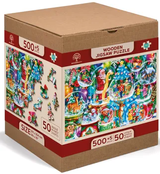 Puzzle Wooden City Vánoční sněžítka 2v1 505 dílků