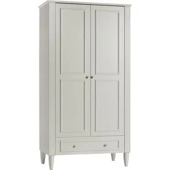 Šatní skříň Dvoudveřová šatní skříň s osvětlením Esme - šedá