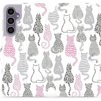 Pouzdro na mobilní telefon Flipové pouzdro Mobiwear - Samsung Galaxy S23 FE - MX01S Kočičí zádíčka (Knížkové flip pouzdro, obal, kryt na mobil Samsung Galaxy S23 FE - MX01S Kočičí zádíčka, materiál Umělá kůže + TPU - ochrana 360°, stojánek, silikonová vanička, magnetické zavírání)