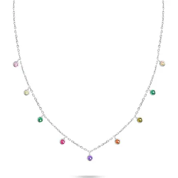 Náhrdelník Brilio Silver Stříbrný náhrdelník s barevnými zirkony NCL60W + 2 měsíce na vrácení zboží