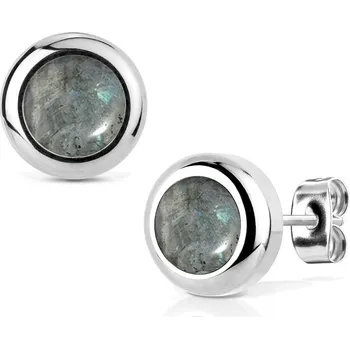 Náušnice NUBIS® Ocelové náušnice Shimmer Stone 8mm - NB014-08