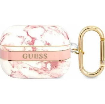 Pouzdro na mobilní telefon Kryt GUESS Guess GUAPHCHMAP AirPods Pro růžový/růžový Marble Strap Collection