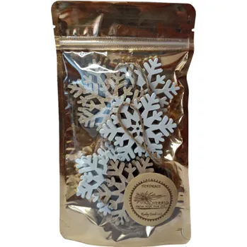 Vánoční dekorace Ex Herbis AHDL Vánoční ozdoby dřevěné vločky 8 ks