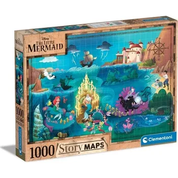 Puzzle Puzzle 1000 dílků Disney Mapa - Malá mořská víla
