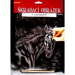ArtLover škrabací obrázek 25 x 20 cm stříbrný kůň