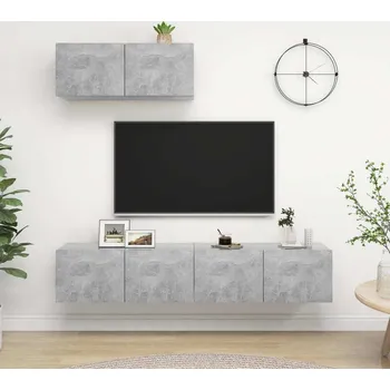 Obývací stěna vidaXL TV skříňky 3 ks dřevotříska [3079541] Barva: Betonová šedá