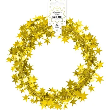 Girlanda HVĚZDY zlatá 5m