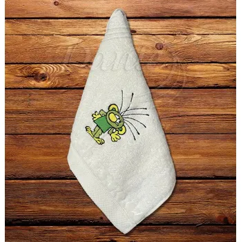 Dekorativní polštářek Dante Ručníček s výšivkou Rákosníček - krémový 30 x 50 cm