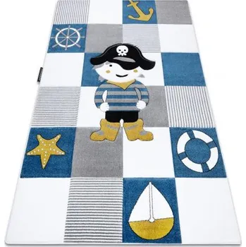 Koberec Krásný dětský koberec KINDER - pirát - modrý Rozměr koberce: 180x270 cm