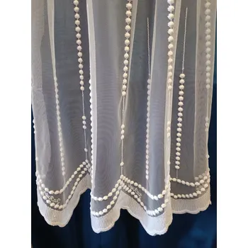 Záclona Vyšívaná metrážová záclona KAPIČKY Výška: 160 cm