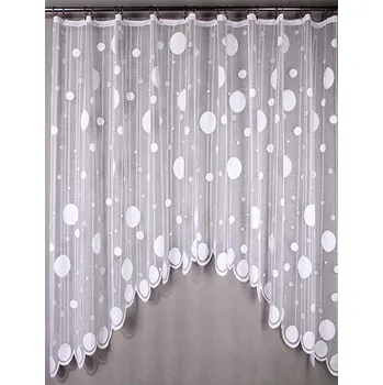 Záclona Hotová oblouková záclona Kolečka 160x300 cm Bílá