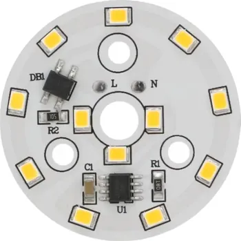 Žárovka LED modul kulatý 5W, ⌀44mm, 220-240V AC Studená bílá (6000-6500K)