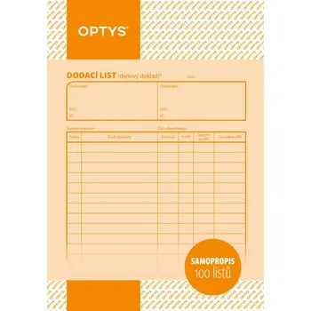 Optys 1077 dodací list A5 100 listů