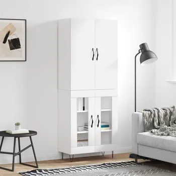 Organizace kuchyně vidaXL Skříň highboard 69,5 x 34 x 180 cm kompozitní dřevo [3198066] Barva: Bílá