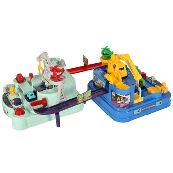 autodráha Recenze Car Adventure Duel Version Interaktivní překážková dráha se 4 vozidly 30 x 46 x 18 cm zelená/modrá