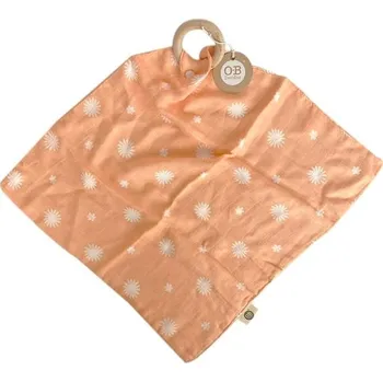 Přebalování OB Designs Plenka s kroužkem Daisy Print 40 × 40 cm - Peach