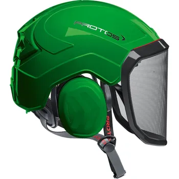Pracovní přilba Arboristická přilba PROTOS® Arborist F39 zelená (Profesionální arboristická pracovní přilba Protos ARBORIST je určena pro v práce s motorovou pilou, pro stromolezce a arboristy.)