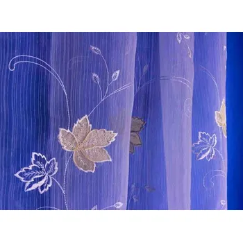 Voálová vyšívaná záclona PLK-06 krémový list 280cm